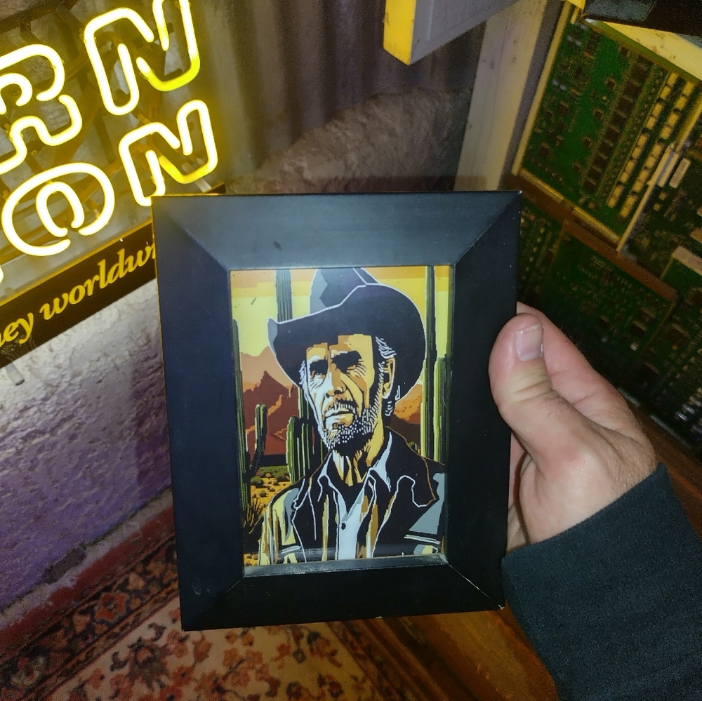 8 Bit Merle Haggard Country Music Legend Framed Mini Art Print lo-fi Pixel Art